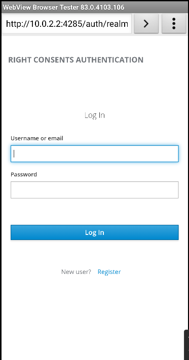 Login page - Android Application